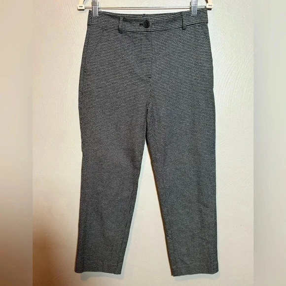 Loft Women's Perfect Straight Pants Black White Houndstooth‎ Size 2 - Picture 1 of 6